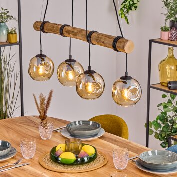 Ripoll Lampa wisząca, Kula świetlna, Lampa wisząca Ecru, Czarny, 4-punktowe