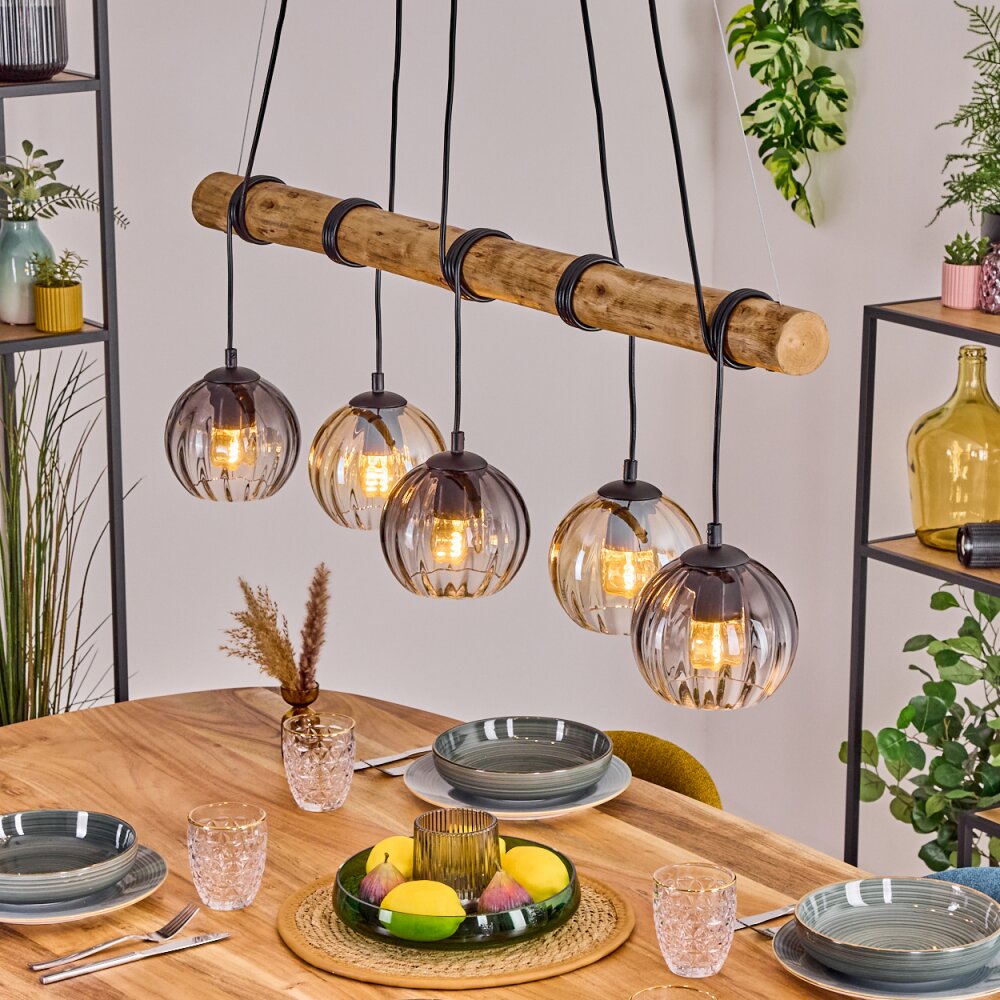 Koyoto Lampa wisząca, Kula świetlna, Lampa wisząca Ecru, Czarny, 5-punktowe main product photo