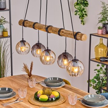 Koyoto Lampa wisząca, Kula świetlna, Lampa wisząca Ecru, Czarny, 5-punktowe Koyoto Lampa wisząca, Kula świetlna, Lampa wisząca Ecru, Czarny, 5-punktowe
