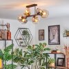 Koyoto lampa sufitowa, kula świetlna bursztynowy, przezroczysty, przydymiony, 6-punktowe