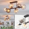 Koyoto Lampa sufitowa, Kula świetlna W kolorze bursztynu, Przezroczysty, Przydymiony, 6-punktowe