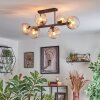 Koyoto Lampa sufitowa, Kula świetlna W kolorze bursztynu, Przezroczysty, 6-punktowe
