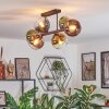 Koyoto lampa sufitowa, kula świetlna niebeieski, złoty, zielony, przezroczysty, miedziany, 6-punktowe