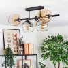 Koyoto lampa sufitowa, kula świetlna bursztynowy, przezroczysty, przydymiony, 5-punktowe