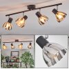 Saire Lampa sufitowa, Spot sufitowy Chrom, Czarny, 4-punktowe