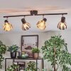Saire Lampa sufitowa, Spot sufitowy Chrom, Czarny, 4-punktowe
