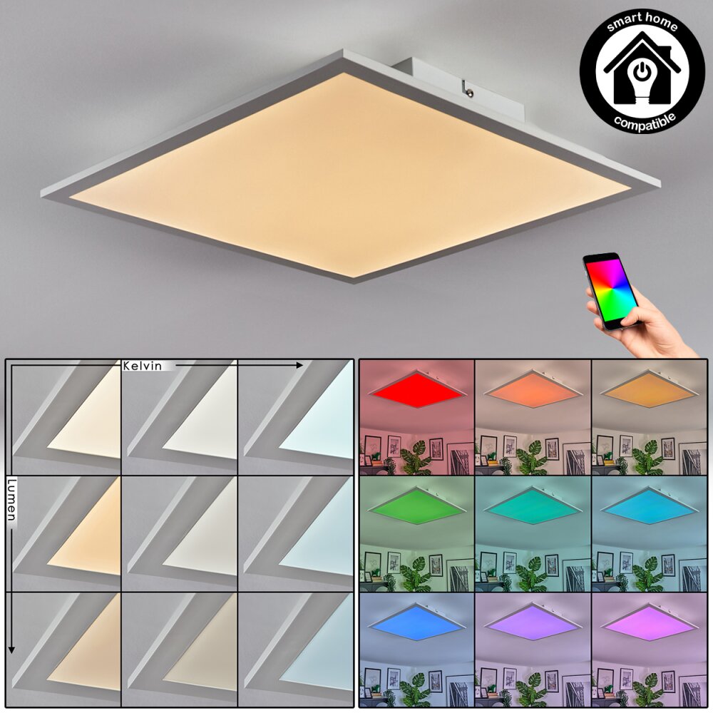 Orain Lampa sufitowa, Panel LED Biały, 1-punktowy, Zmieniacz kolorów main product photo