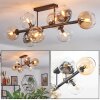 Koyoto lampa sufitowa, kula świetlna bursztynowy, przezroczysty, przydymiony, 8-punktowe