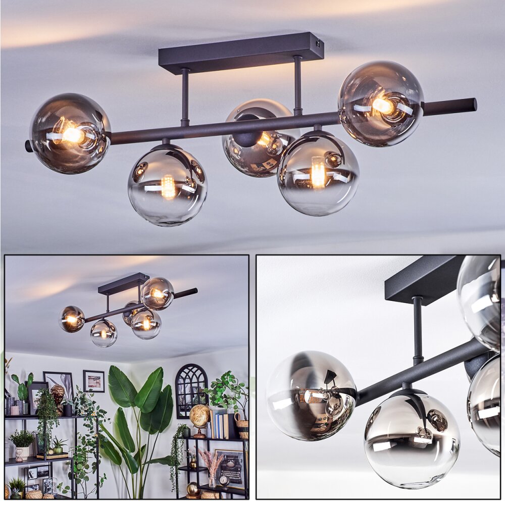 Chehalis Lampa sufitowa, Kula świetlna Czarny, 5-punktowe main product photo