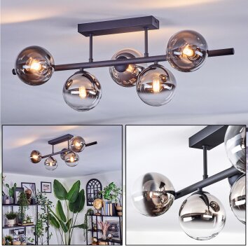 Chehalis Lampa sufitowa, Kula świetlna Czarny, 5-punktowe