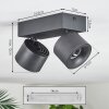 Narel Lampa sufitowa, Spot sufitowy LED Czarny, 2-punktowe