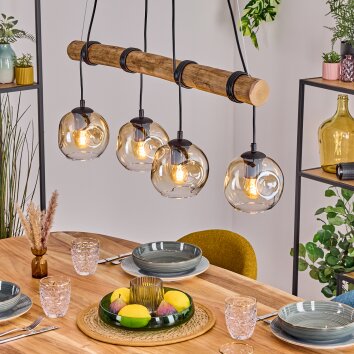 Ripoll lampa wisząca, kula świetlna, lampa wisząca kolory naturalne, czarny, 4-punktowe