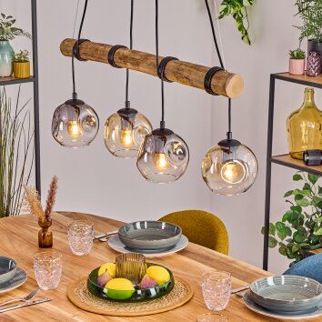 Ripoll Lampa wisząca, Kula świetlna, Lampa wisząca Ecru, Czarny, 4-punktowe Ripoll Lampa wisząca, Kula świetlna, Lampa wisząca Ecru, Czarny, 4-punktowe