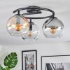 Koyoto lampa sufitowa, kula świetlna bursztynowy, przezroczysty, przydymiony, 3-punktowe