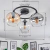 Koyoto lampa sufitowa, kula świetlna bursztynowy, przezroczysty, przydymiony, 3-punktowe