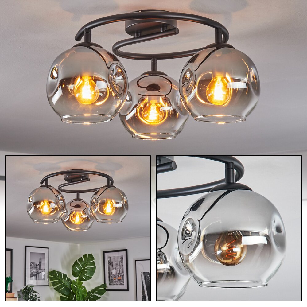 Ripoll Lampa sufitowa, Kula świetlna Chrom, Przezroczysty, Przydymiony, 3-punktowe main product photo