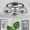 Ripoll Lampa sufitowa, Kula świetlna Chrom, Przezroczysty, Przydymiony, 3-punktowe