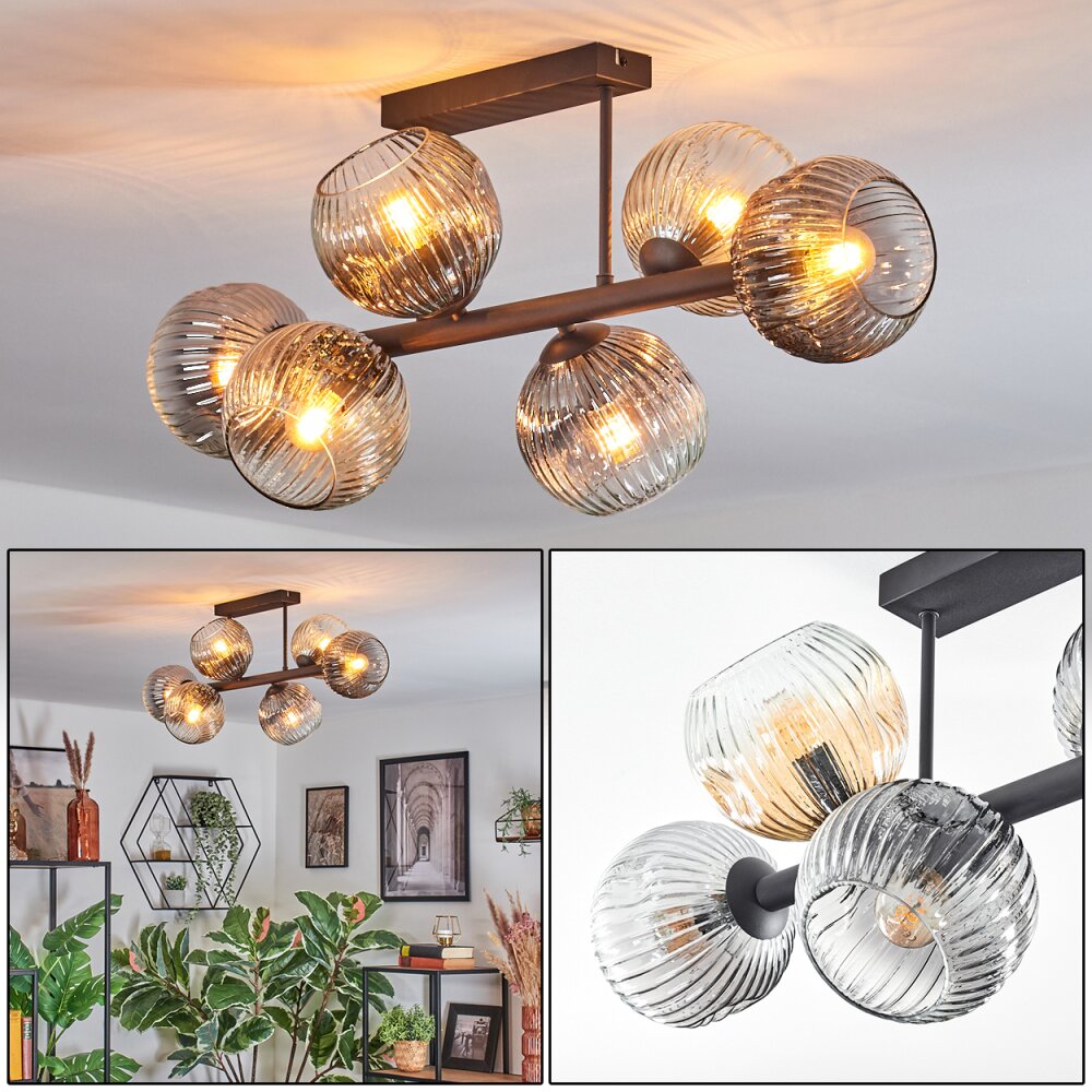 Ripoll Lampa sufitowa, Kula świetlna W kolorze bursztynu, Przezroczysty, Przydymiony, 6-punktowe main product photo