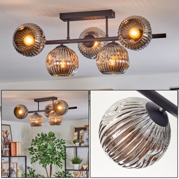Ripoll Lampa sufitowa, Kula świetlna Chrom, Przydymiony, 5-punktowe Ripoll Lampa sufitowa, Kula świetlna Chrom, Przydymiony, 5-punktowe