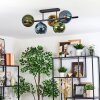 Koyoto lampa sufitowa, kula świetlna niebeieski, złoty, zielony, 5-punktowe
