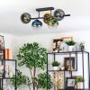 Koyoto lampa sufitowa, kula świetlna niebeieski, złoty, zielony, przezroczysty, 5-punktowe