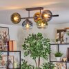 Koyoto lampa sufitowa, kula świetlna niebeieski, złoty, zielony, przezroczysty, 5-punktowe