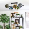 Koyoto lampa sufitowa, kula świetlna niebeieski, złoty, zielony, przezroczysty, 5-punktowe