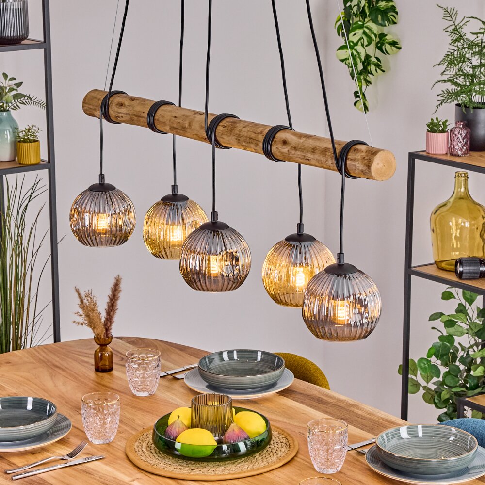 Ripoll Lampa wisząca, Kula świetlna, Lampa wisząca Ecru, Czarny, 5-punktowe main product photo
