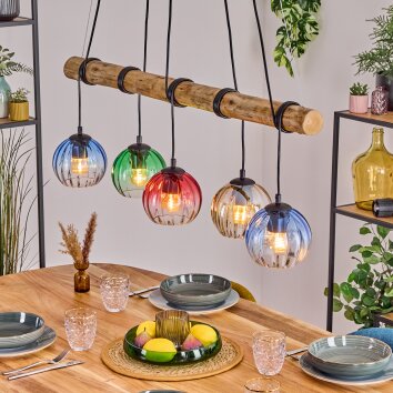 Koyoto Lampa wisząca, Kula świetlna, Lampa wisząca Ecru, Czarny, 5-punktowe Koyoto Lampa wisząca, Kula świetlna, Lampa wisząca Ecru, Czarny, 5-punktowe