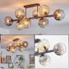 Koyoto lampa sufitowa, kula świetlna bursztynowy, przezroczysty, przydymiony, 8-punktowe
