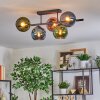 Koyoto Lampa sufitowa, Kula świetlna Niebeieski, Zielony, W kolorze miedzi, 5-punktowe