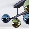 Chehalis lampa sufitowa, kula świetlna niebeieski, zielony, miedziany, 5-punktowe