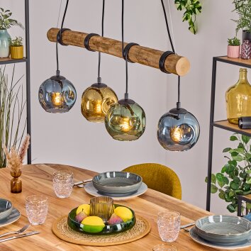 Ripoll lampa wisząca, kula świetlna, lampa wisząca kolory naturalne, czarny, 4-punktowe