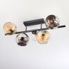 Koyoto lampa sufitowa, kula świetlna bursztynowy, chrom, przezroczysty, przydymiony, 5-punktowe