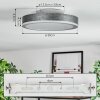 Salmi Lampa sufitowa, Panel LED Szary, Srebrny, 1-punktowy