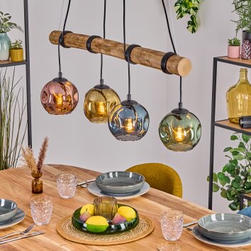 Ripoll lampa wisząca, kula świetlna, lampa wisząca kolory naturalne, czarny, 4-punktowe