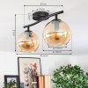 Koyoto lampa sufitowa, kula świetlna bursztynowy, 2-punktowe