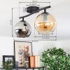 Koyoto lampa sufitowa, kula świetlna bursztynowy, przydymiony, 2-punktowe