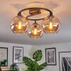 Koyoto lampa sufitowa, kula świetlna 37 cm bursztynowy, 3-punktowe