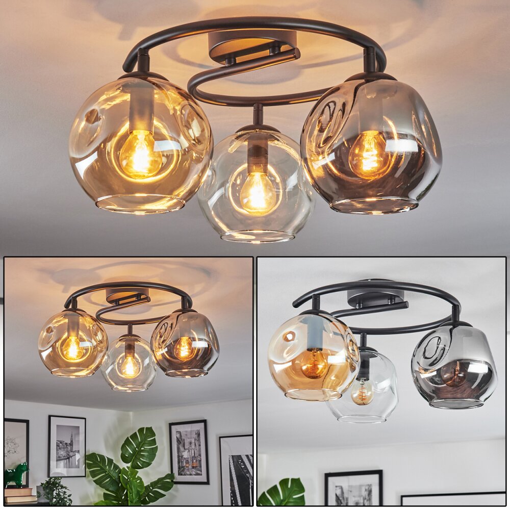 Ripoll Lampa sufitowa, Kula świetlna W kolorze bursztynu, Przezroczysty, Przydymiony, 3-punktowe main product photo