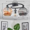 Ripoll lampa sufitowa, kula świetlna bursztynowy, przezroczysty, przydymiony, 3-punktowe