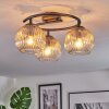 Ripoll Lampa sufitowa, Kula świetlna W kolorze bursztynu, Przezroczysty, 3-punktowe