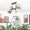 Ripoll Lampa sufitowa, Kula świetlna W kolorze bursztynu, Przydymiony, 6-punktowe