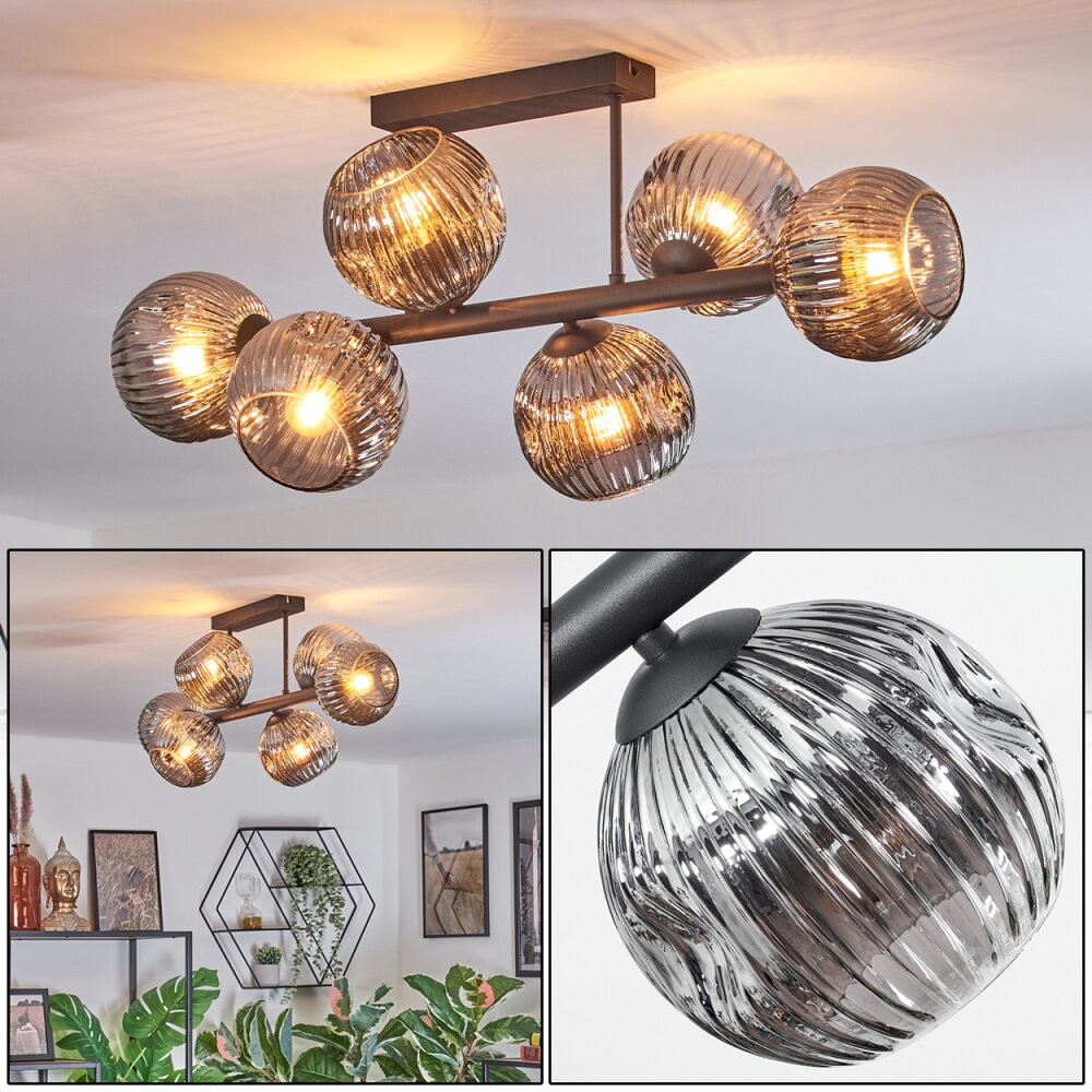 Ripoll Lampa sufitowa, Kula świetlna Przydymiony, 6-punktowe main product photo