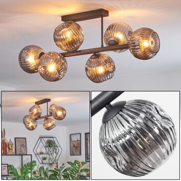 Ripoll Lampa sufitowa, Kula świetlna Przydymiony, 6-punktowe Ripoll Lampa sufitowa, Kula świetlna Przydymiony, 6-punktowe