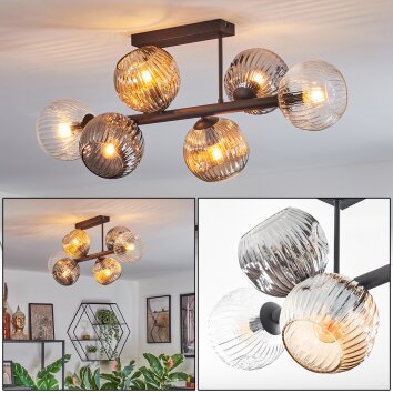 Ripoll Lampa sufitowa, Kula świetlna W kolorze bursztynu, Przezroczysty, Przydymiony, 6-punktowe Ripoll Lampa sufitowa, Kula świetlna W kolorze bursztynu, Przezroczysty, Przydymiony, 6-punktowe