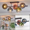 Koyoto lampa sufitowa, kula świetlna niebeieski, zielony, przezroczysty, miedziany, 5-punktowe
