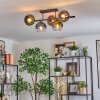 Koyoto lampa sufitowa, kula świetlna niebeieski, zielony, przezroczysty, miedziany, 5-punktowe