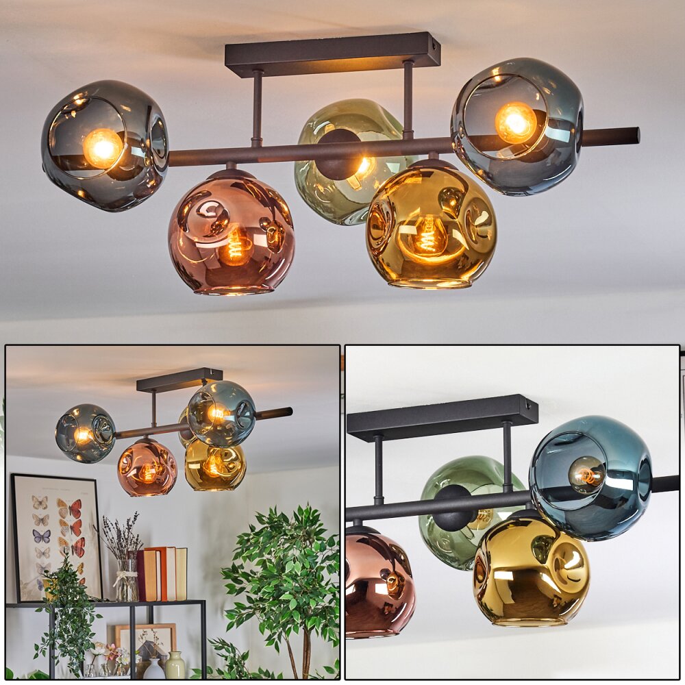 Ripoll Lampa sufitowa, Kula świetlna Niebeieski, Złoty, Zielony, W kolorze miedzi, 5-punktowe main product photo