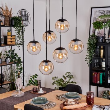 Gastor lampa wisząca, kula świetlna, lampa wisząca czarny, 6-punktowe